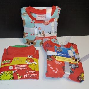 Christmas Kids Pajamas Set RUDOLPH,GRINCH & PAW PATROL SIZE 2T